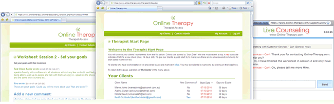 Therapists may offer our online therapy programs to their own clients.